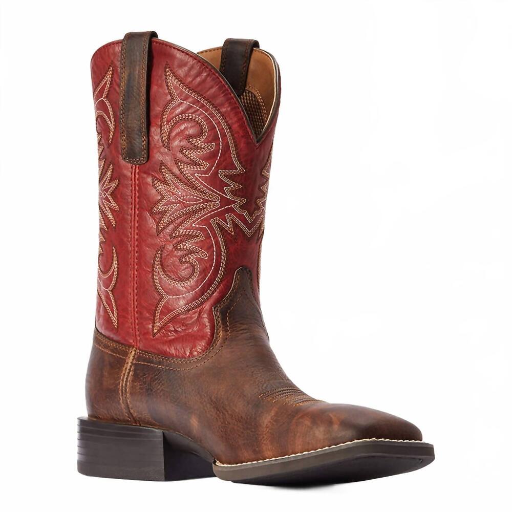 NEW ARIAT men's sport pardner western boot in matte rebel brown